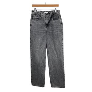 Good American Good 90s Loose Fit Baggy Straight Leg Jeans Size 4 / 27 Black NEW